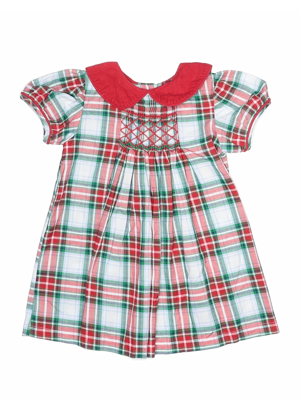 Shrimp & Grits Kids Smocked Plaid Christmas Holiday Dress EUC SZ 2T